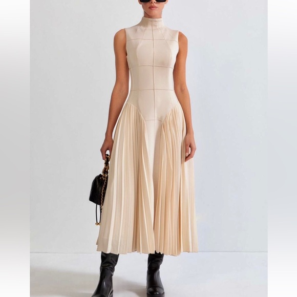 Sierra Darien NWOT sleeveless pleated midi / maxi dress - 2024 drop waist style - Picture 6 of 8